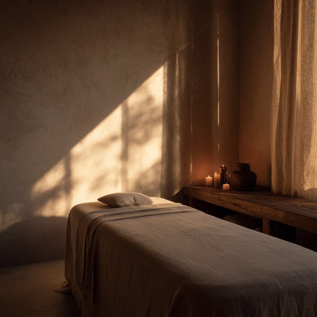 A softly lit consultation room